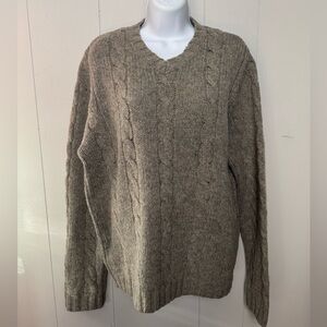 Abercrombie & Fitch Vintage Originals Men’s Wool Blend V-Neck Cable Knit Size XL